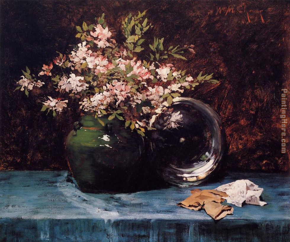 Azaleas painting - William Merritt Chase Azaleas art painting